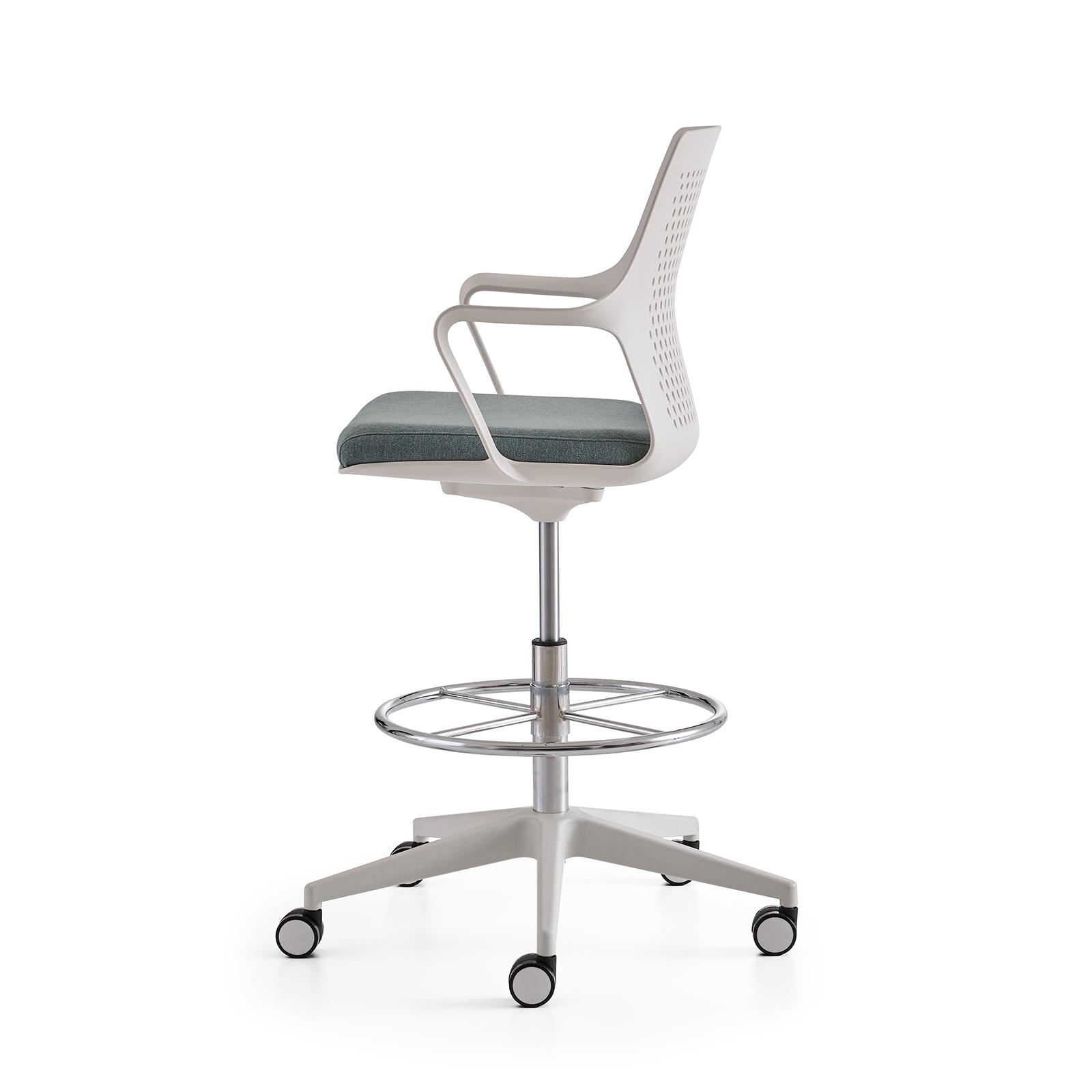 Flat White High Office Chair 3