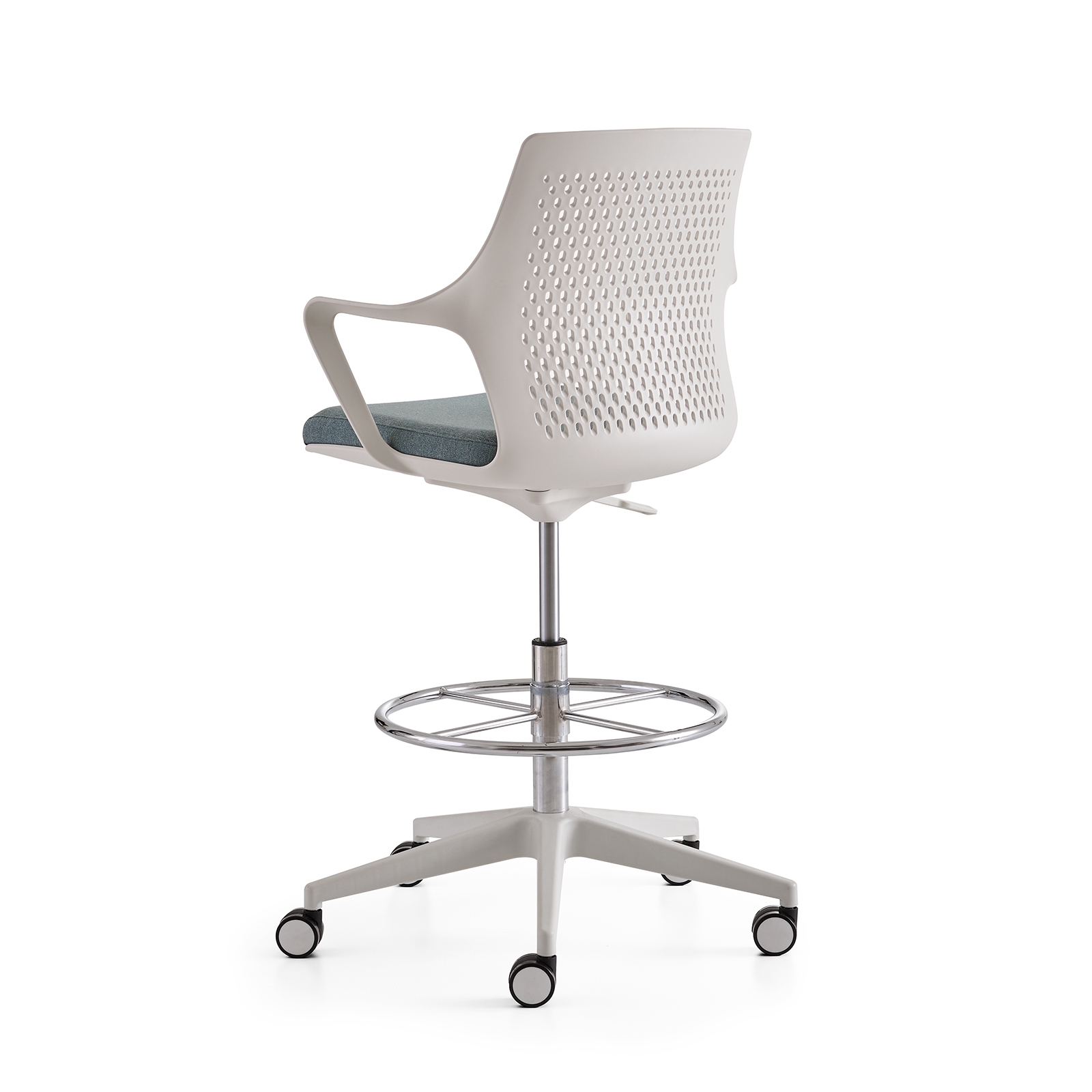 Flat White High Office Chair 4