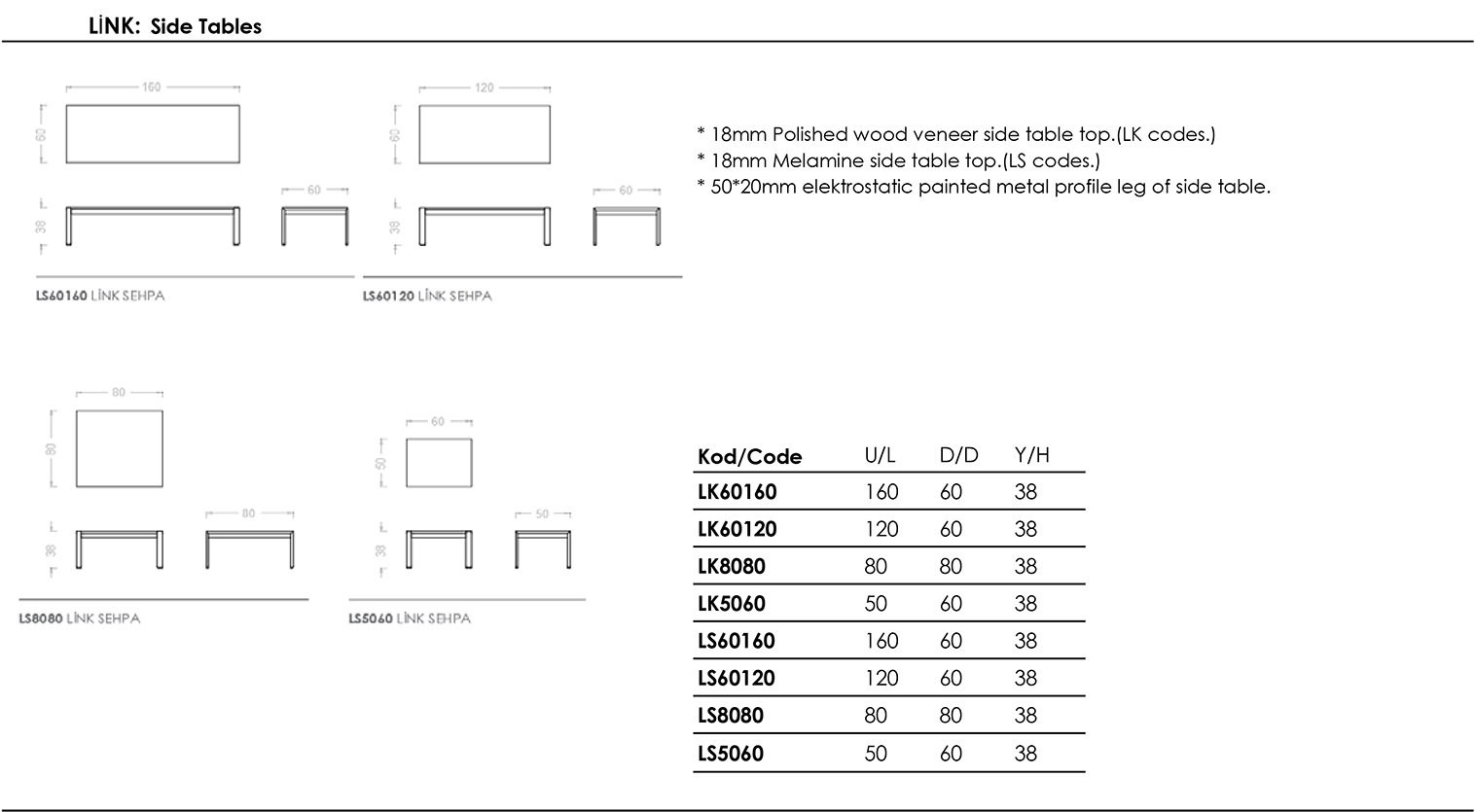 Link - Sehpa - Teknik Ãizim