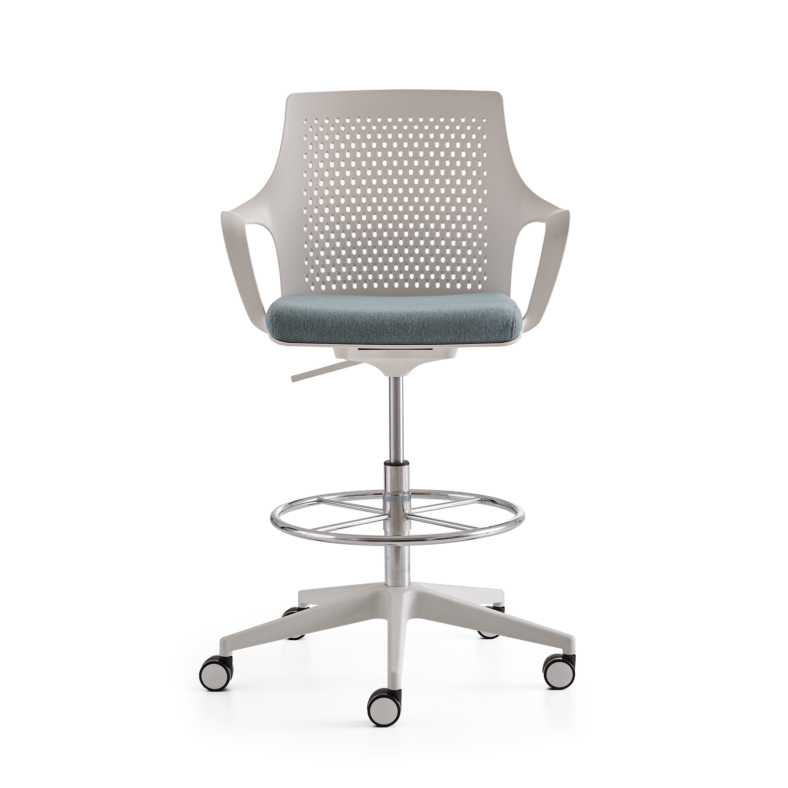 Flat White High Office Chair 1