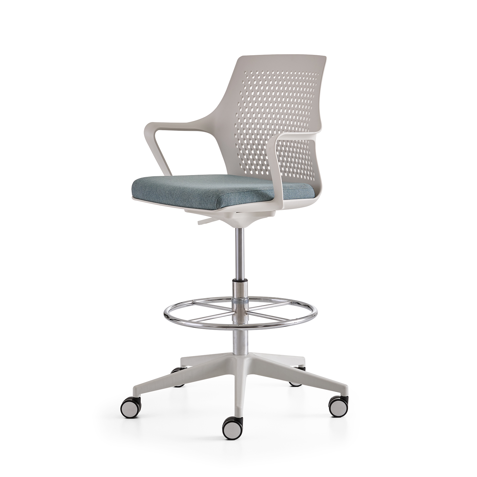 Flat White High Office Chair 2